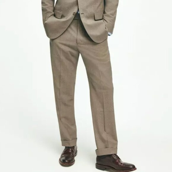 Brooks Brothers Madison Wool Dress Pant in Tan Mens 34x32 - Picture 1 of 9
